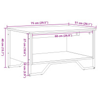 Produktbild för Soffbord svart 75x51x40 cm konstruerat trä