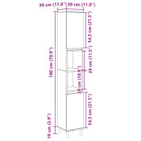 Produktbild för Badrumsskåp sonoma-ek 30x30x190cm konstruerat trä