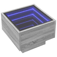 Produktbild för Soffbord med LEDs grå sonoma 40x40x30 cm konstruerat trä