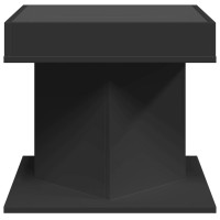 Produktbild för Soffbord med LEDs svart 50x50x45 cm konstruerat trä