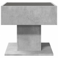 Produktbild för Soffbord med LEDs betonggrå 50x50x45 cm konstruerat trä