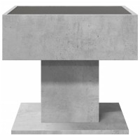 Produktbild för Soffbord med LEDs betonggrå 50x50x45 cm konstruerat trä
