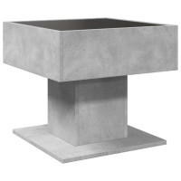 Produktbild för Soffbord med LEDs betonggrå 50x50x45 cm konstruerat trä