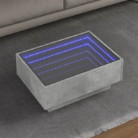 Produktbild för Soffbord med LEDs betonggrå 70x50x30 cm konstruerat trä