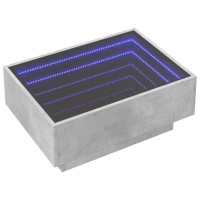 Produktbild för Soffbord med LEDs betonggrå 70x50x30 cm konstruerat trä