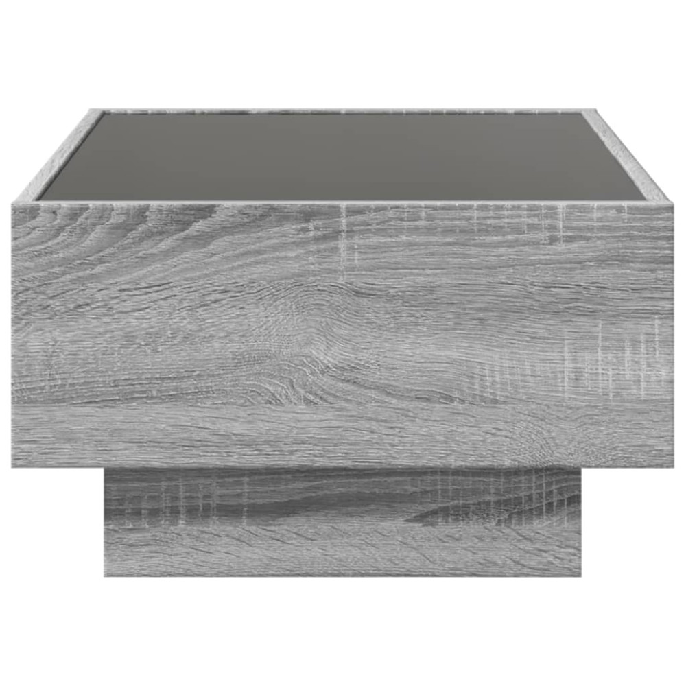 Produktbild för Soffbord med LEDs grå sonoma 70x50x30 cm konstruerat trä