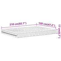 Produktbild för Skummadrass vit 120x210 cm hårdhet H2 H3