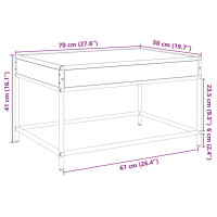 Produktbild för Soffbord med Infinity LEDs brun ek 70x50x41 cm