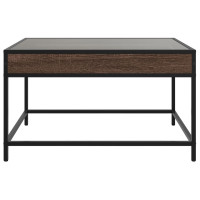 Produktbild för Soffbord med Infinity LEDs brun ek 70x50x41 cm