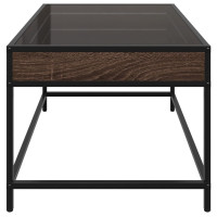 Produktbild för Soffbord med Infinity LEDs brun ek 70x50x41 cm