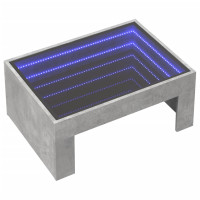 Produktbild för Soffbord med Infinity LEDs betonggrå 70x50x30 cm