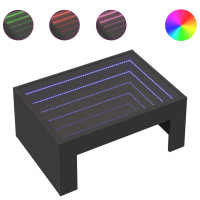 Produktbild för Soffbord med Infinity LEDs svart 70x50x30 cm