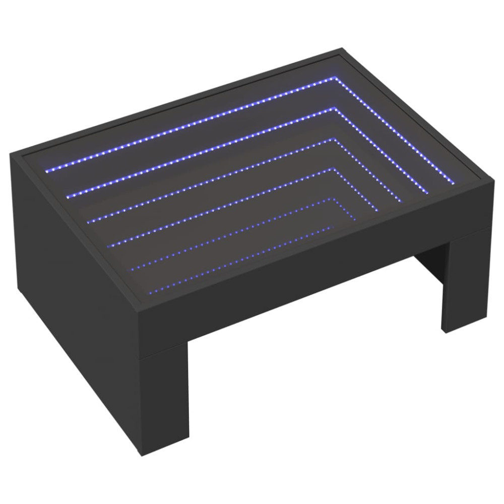 Produktbild för Soffbord med Infinity LEDs svart 70x50x30 cm