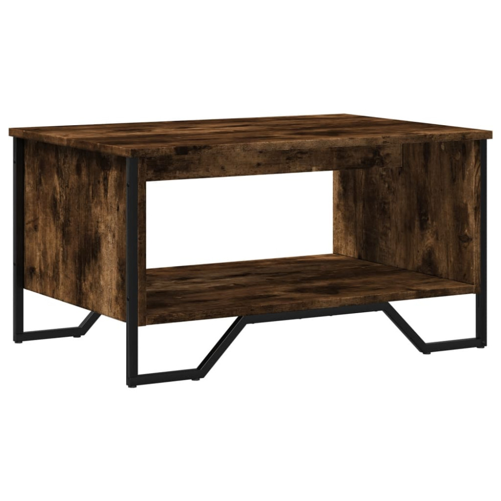 Produktbild för Soffbord rökfärgad ek 75x51x40 cm konstruerat trä
