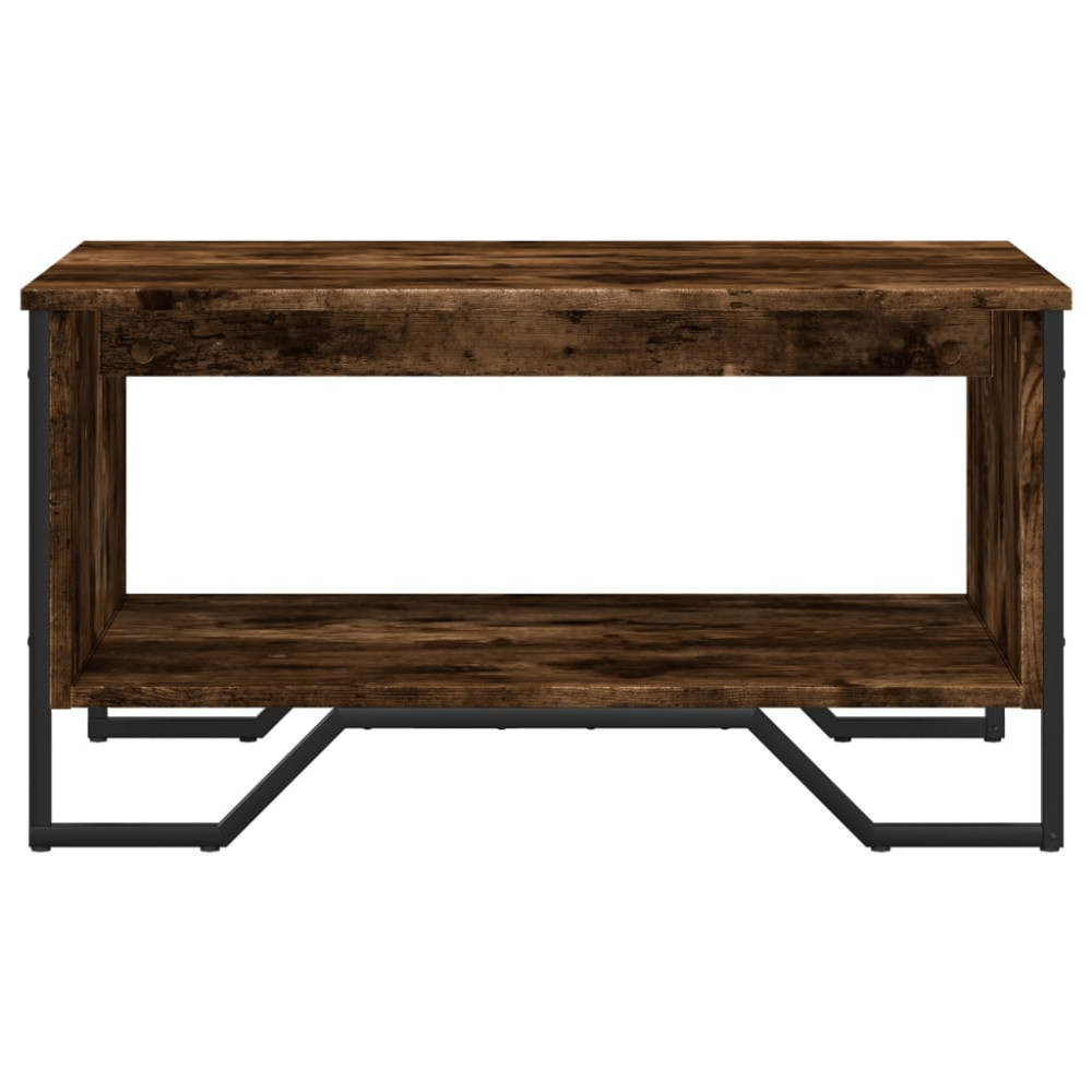 Produktbild för Soffbord rökfärgad ek 75x51x40 cm konstruerat trä