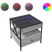 Produktbild för Soffbord med Infinity LEDs grå sonoma 50x50x51 cm