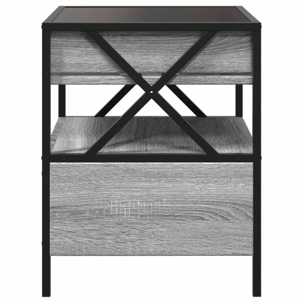 Produktbild för Soffbord med Infinity LEDs grå sonoma 40x40x51 cm