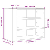 Produktbild för Väggskåp betonggrå 75x35x60 cm konstruerat trä