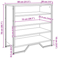 Produktbild för Skoskåp rökfärgad ek 80x38x78 cm konstruerat trä