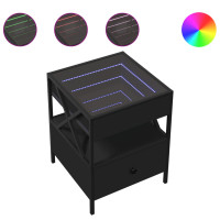 Produktbild för Soffbord med Infinity LEDs svart 40x40x51 cm
