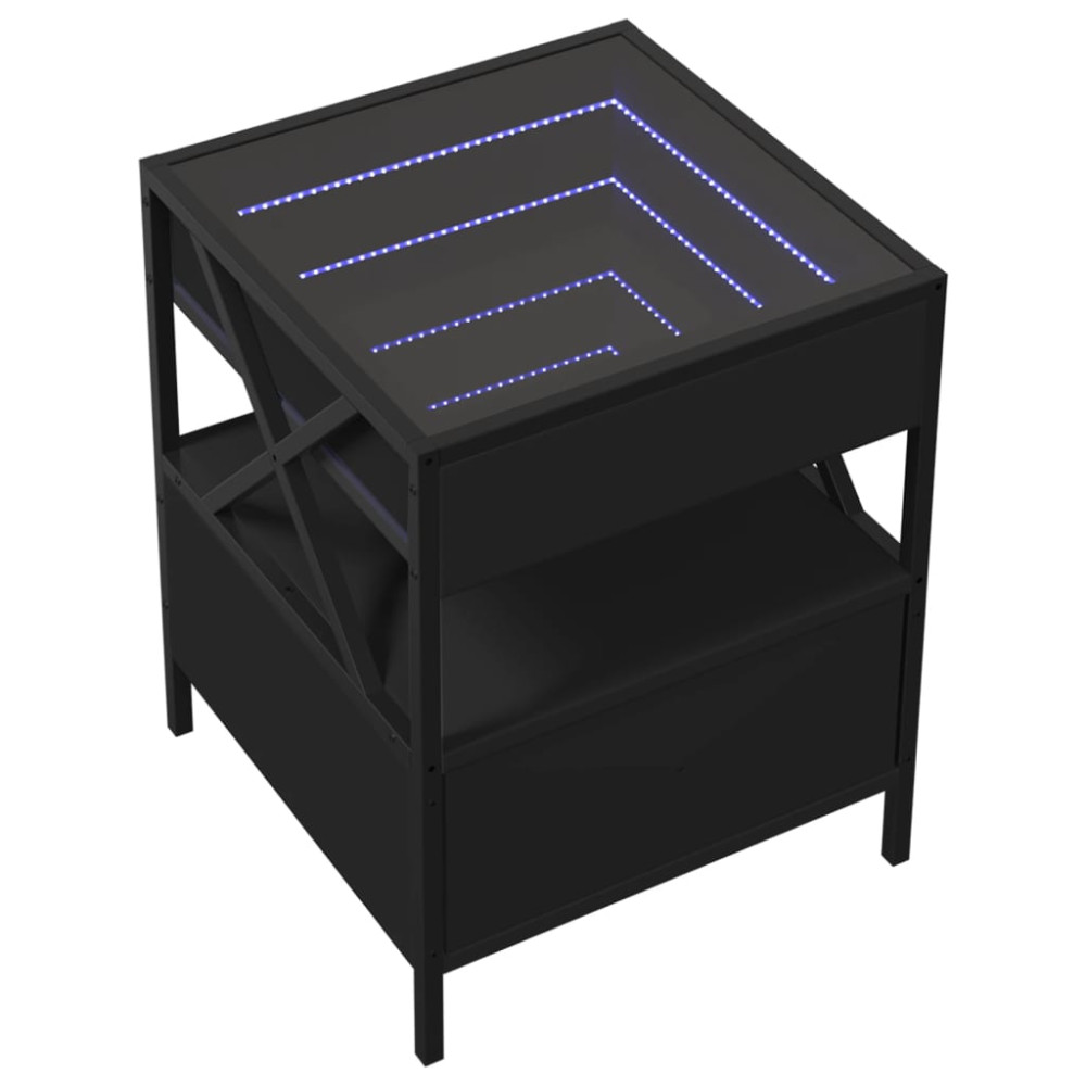 Produktbild för Soffbord med Infinity LEDs svart 40x40x51 cm