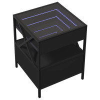 Produktbild för Soffbord med Infinity LEDs svart 40x40x51 cm