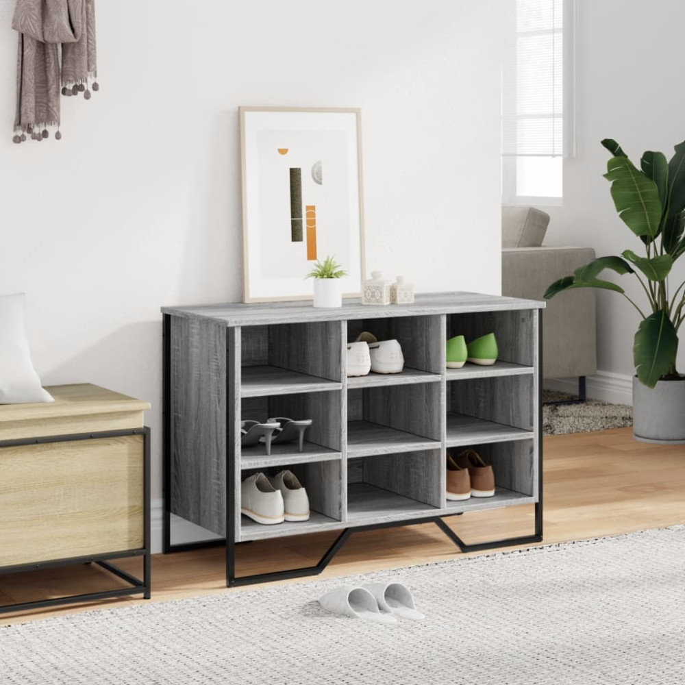 Produktbild för Skoskåp grå sonoma 90x38x61,5 cm konstruerat trä