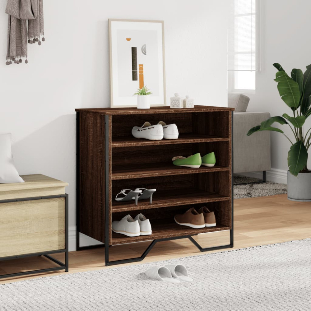 Produktbild för Skoskåp brun ek 80x38x78 cm konstruerat trä