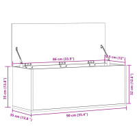 Produktbild för Förvaringslåda rökfärgad ek 90x35x35 cm konstruerat trä