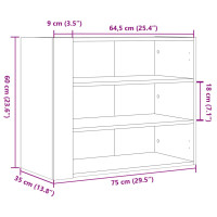 Produktbild för Väggskåp svart 75x35x60 cm konstruerat trä