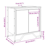 Produktbild för Tvättställsskåp rökfärgad ek 60x35x60 cm konstruerat trä