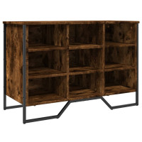 Produktbild för Skoskåp rökfärgad ek 90x38x61,5 cm konstruerat trä