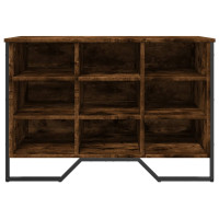 Produktbild för Skoskåp rökfärgad ek 90x38x61,5 cm konstruerat trä