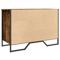 Produktbild för Skoskåp rökfärgad ek 90x38x61,5 cm konstruerat trä