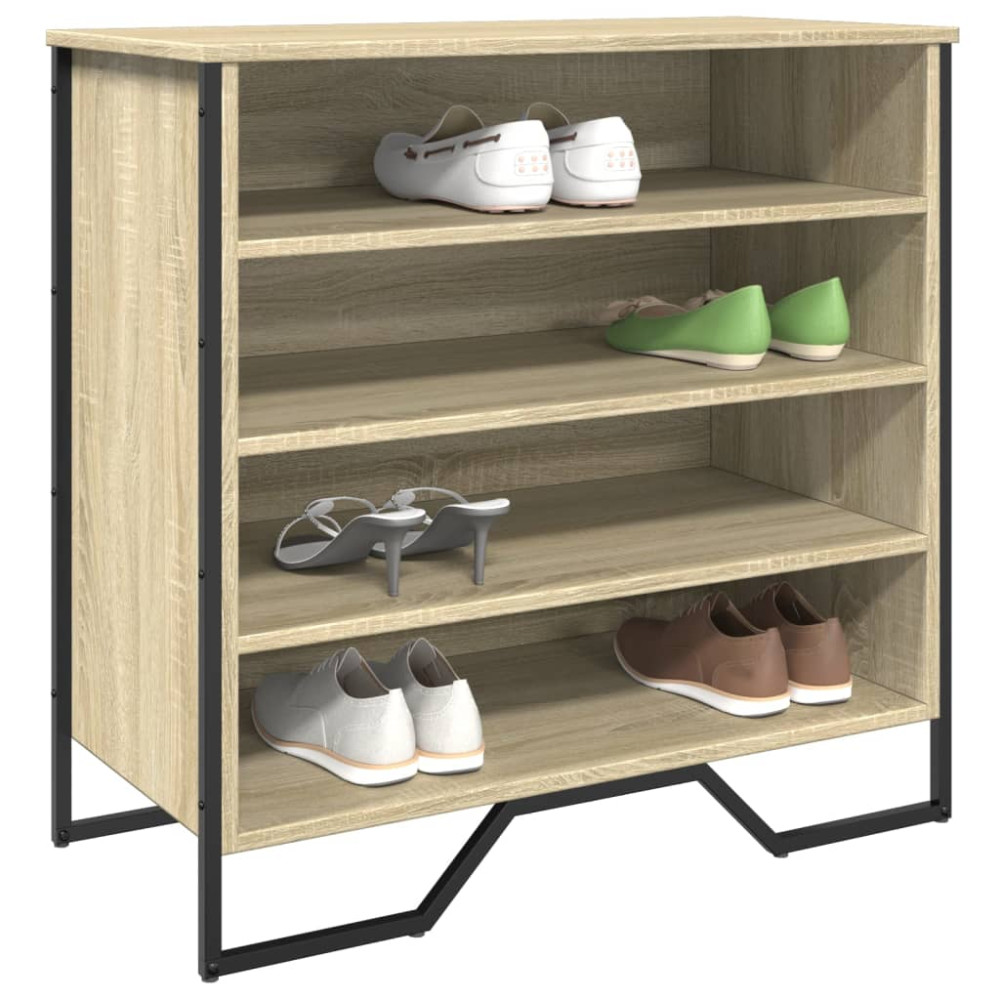 Produktbild för Skoskåp sonoma-ek 80x38x78 cm konstruerat trä
