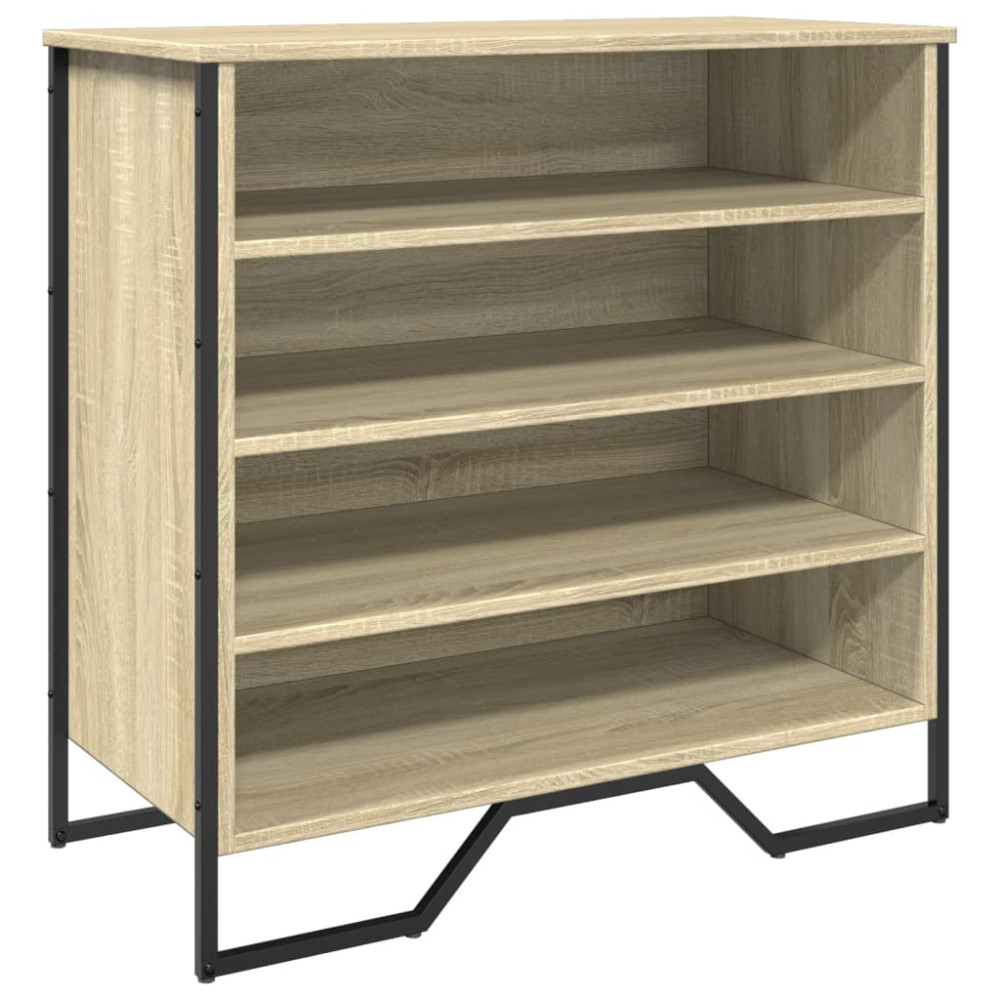Produktbild för Skoskåp sonoma-ek 80x38x78 cm konstruerat trä