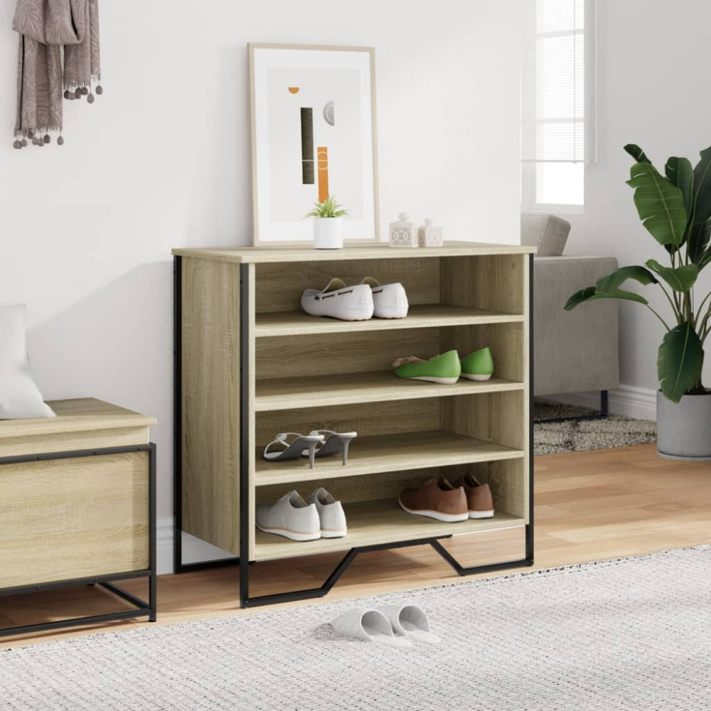 Produktbild för Skoskåp sonoma-ek 80x38x78 cm konstruerat trä