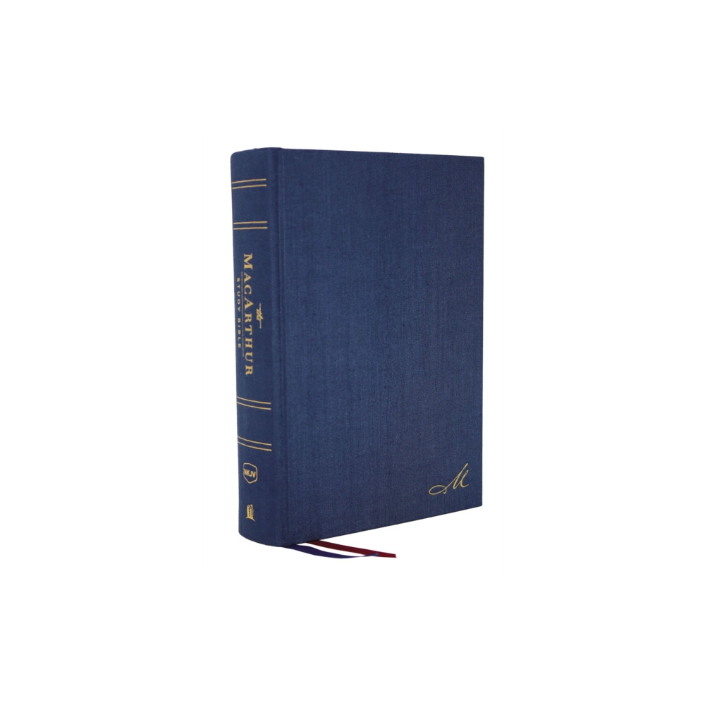 Produktbild för NKJV, MacArthur Study Bible, Blue Cloth over Board, Comfort Print (inbunden, eng)