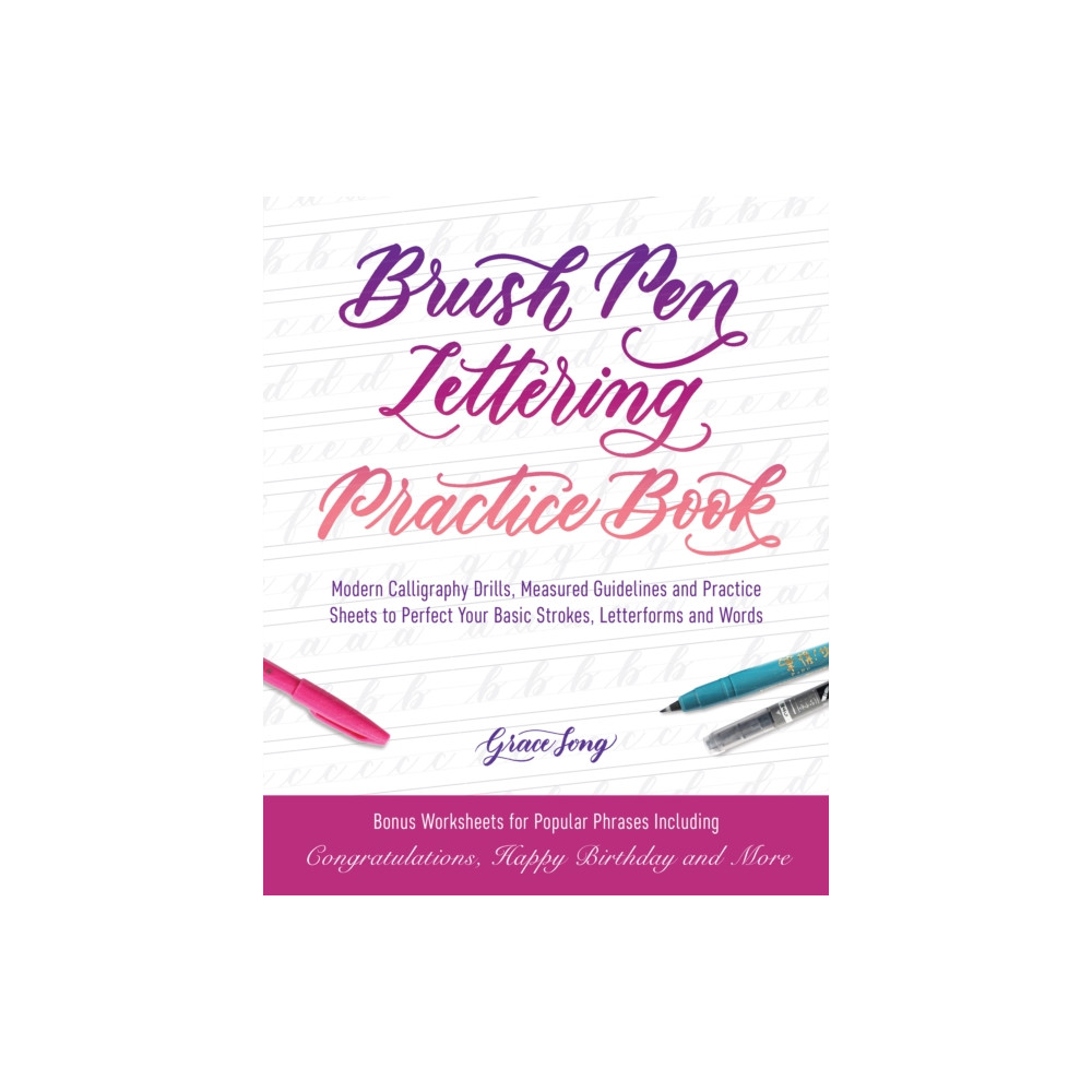 Produktbild för Brush Pen Lettering Practice Book (häftad, eng)