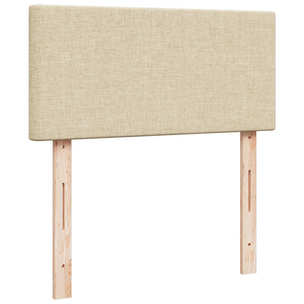Produktbild för Ramsäng med madrass gräddvit 100x200 cm tyg