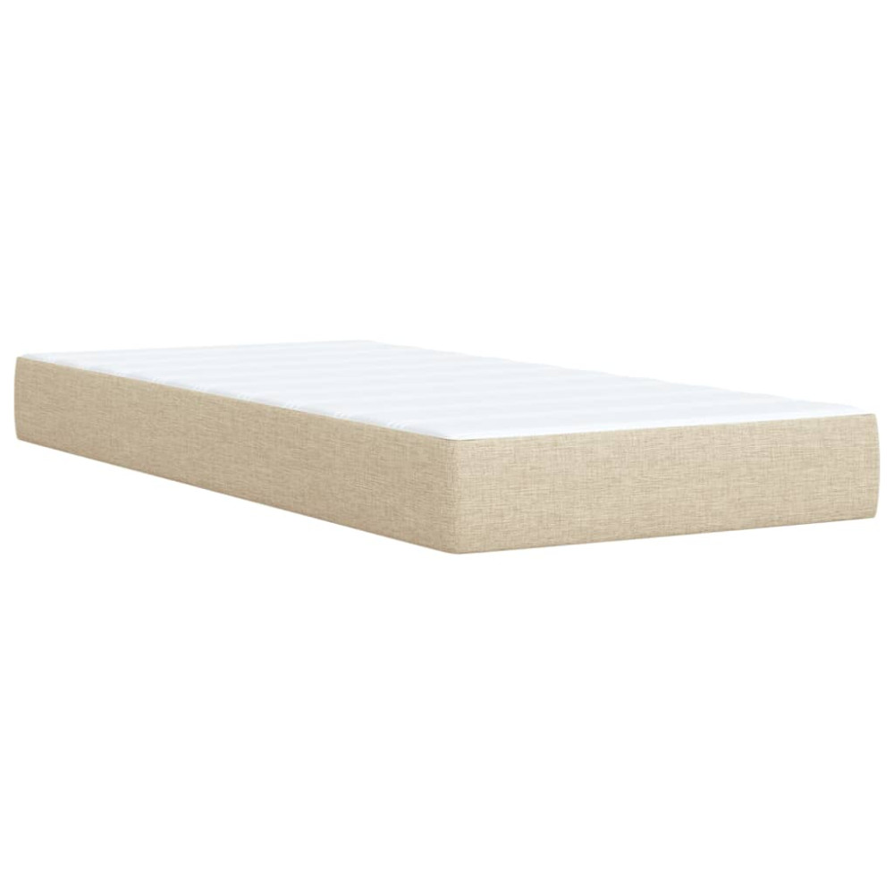 Produktbild för Ramsäng med madrass gräddvit 100x200 cm tyg
