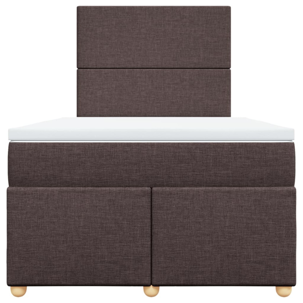 Produktbild för Ramsäng med madrass mörkbrun 120x190 cm tyg