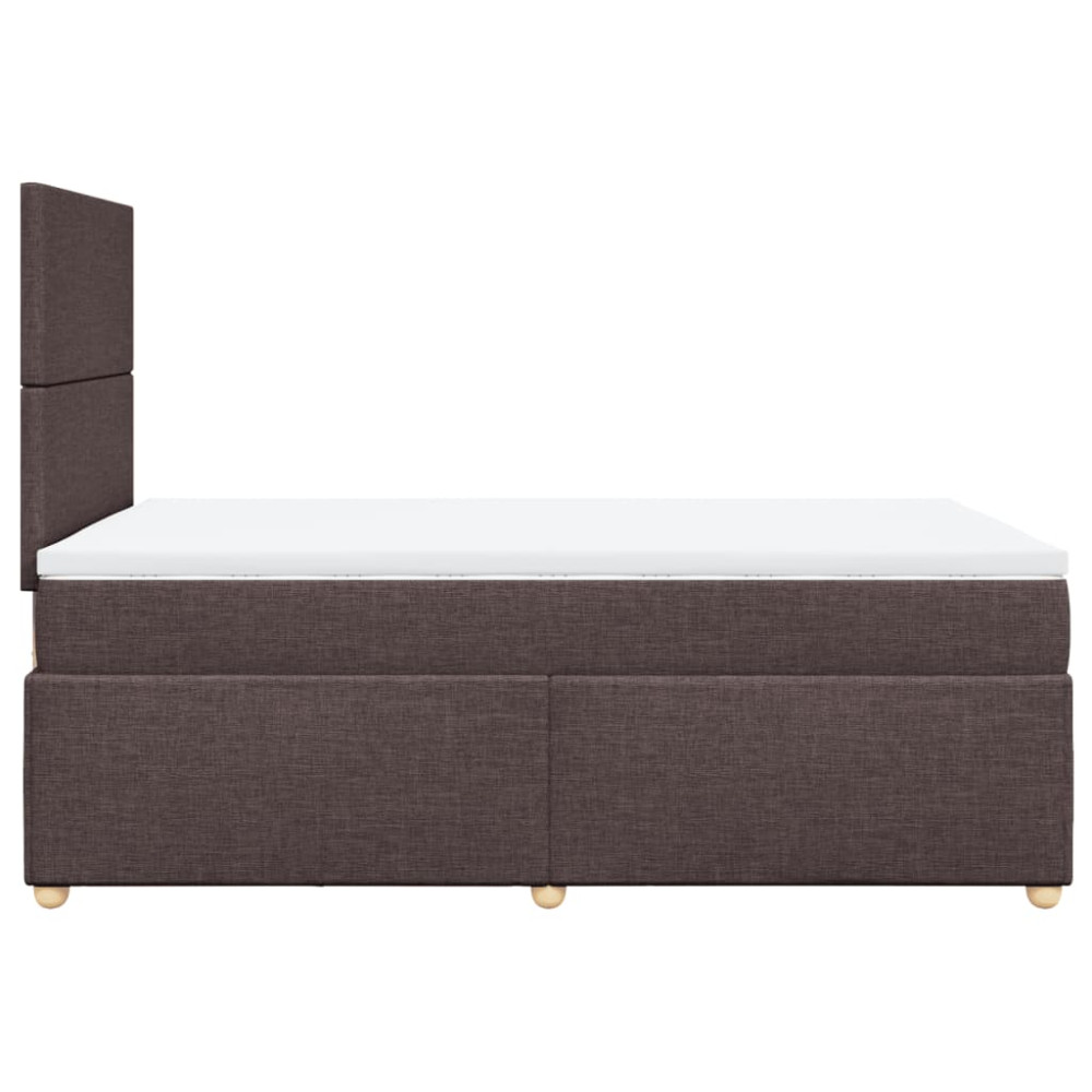 Produktbild för Ramsäng med madrass mörkbrun 120x190 cm tyg