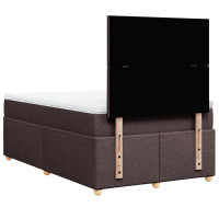 Produktbild för Ramsäng med madrass mörkbrun 120x190 cm tyg