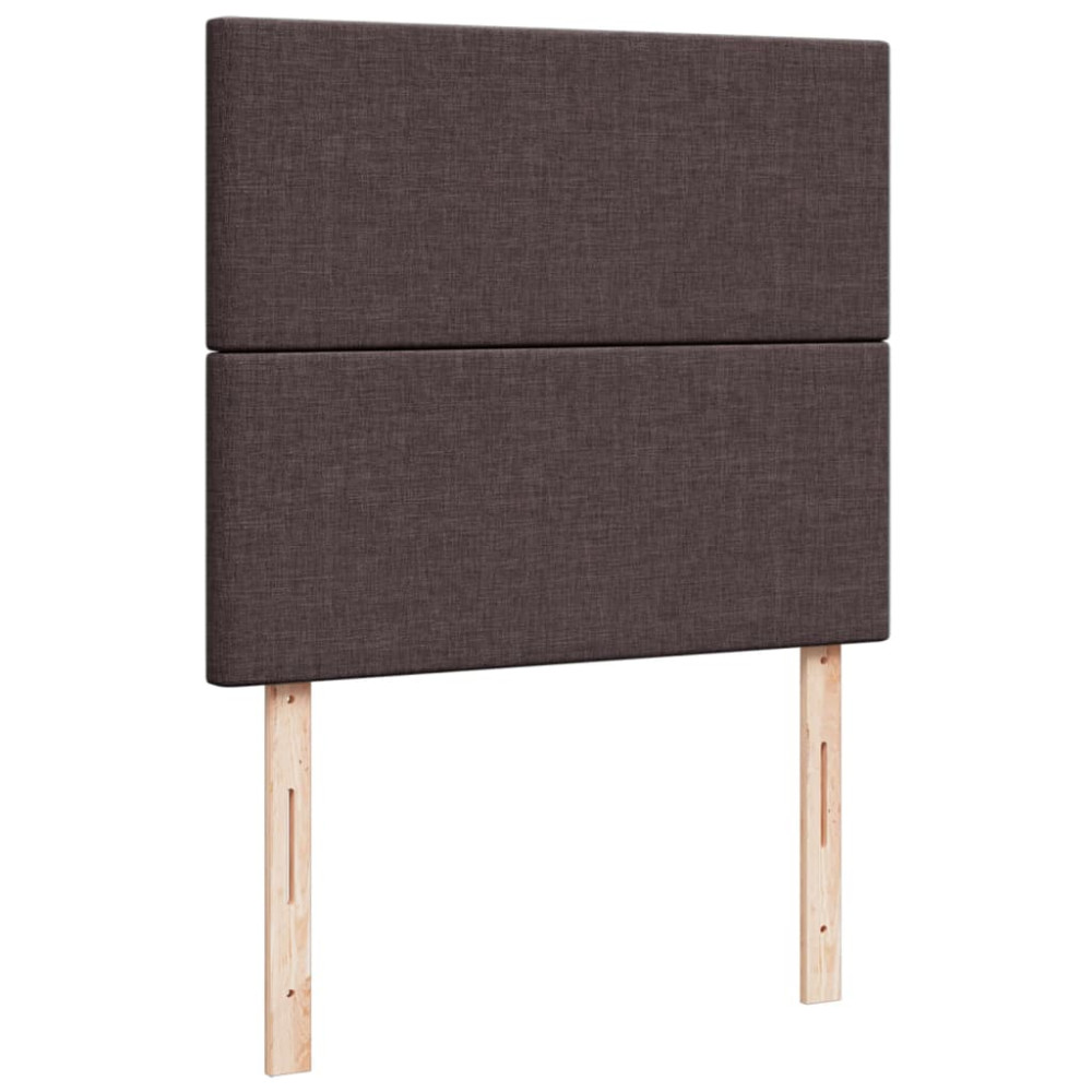 Produktbild för Ramsäng med madrass mörkbrun 120x190 cm tyg