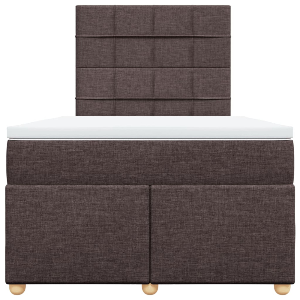 Produktbild för Ramsäng med madrass mörkbrun 120x190 cm tyg