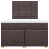 Produktbild för Ramsäng med madrass mörkbrun 120x190 cm tyg