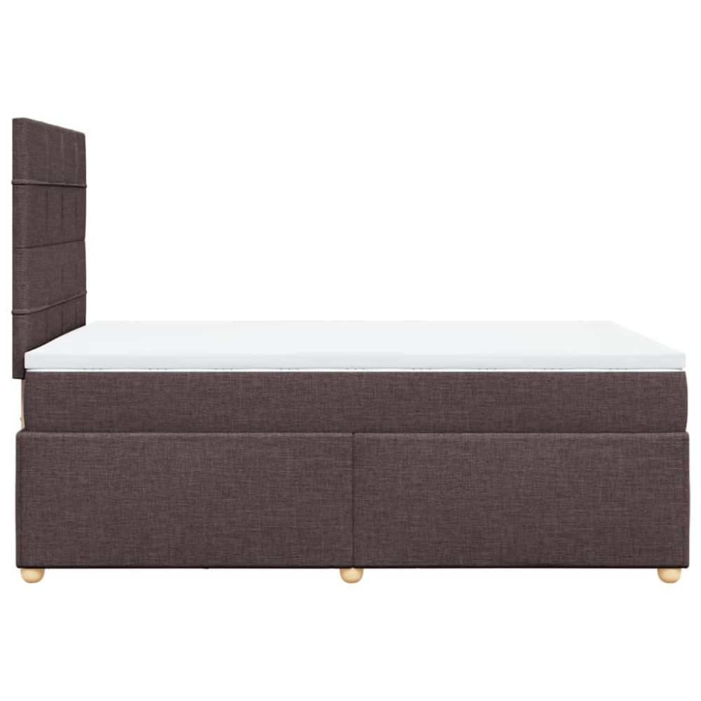 Produktbild för Ramsäng med madrass mörkbrun 120x190 cm tyg