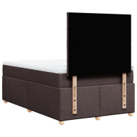 Produktbild för Ramsäng med madrass mörkbrun 120x190 cm tyg
