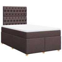 Produktbild för Ramsäng med madrass mörkbrun 120x190 cm tyg